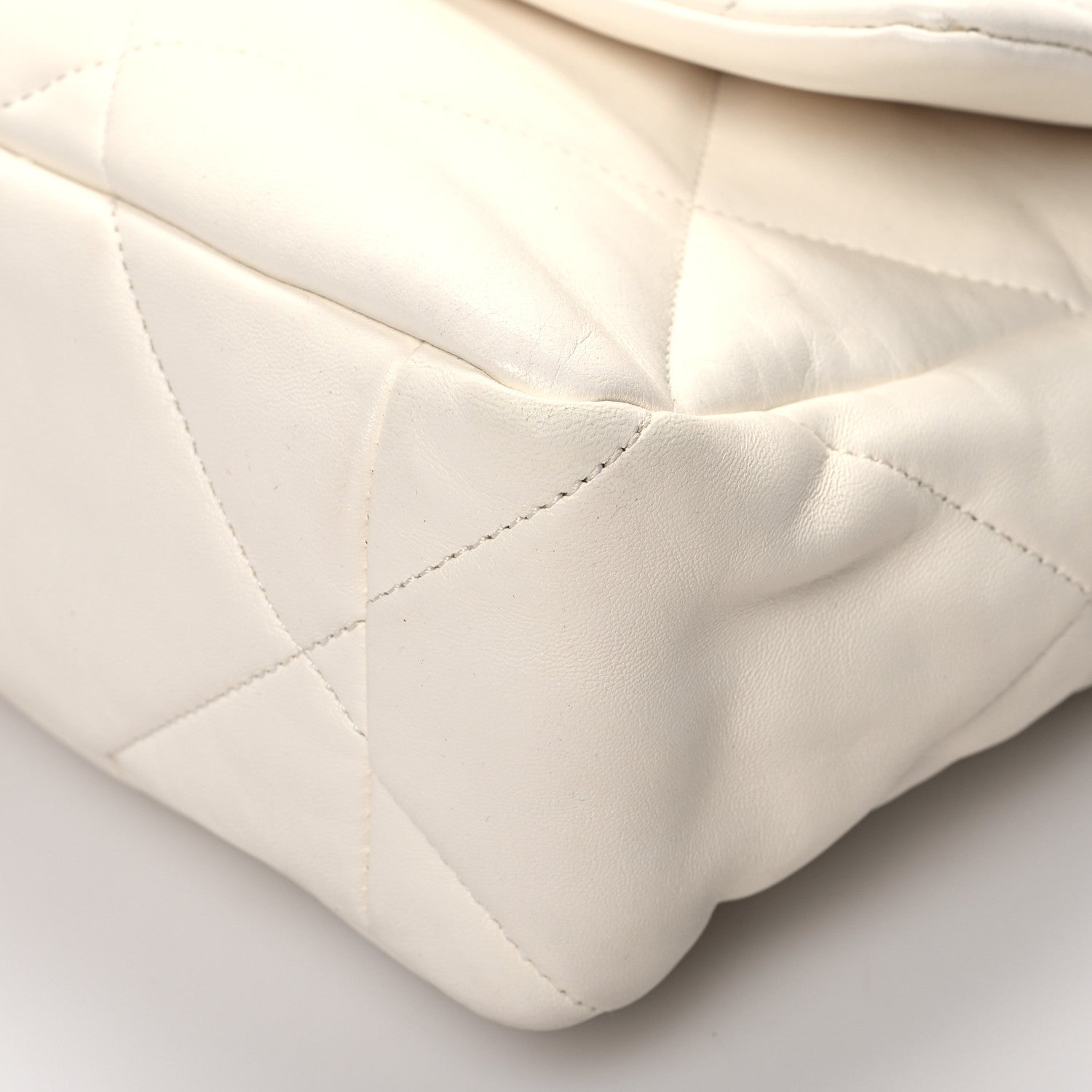 Chanel Lambskin Quilted Large Chanel 19 Flap White 9 of 13