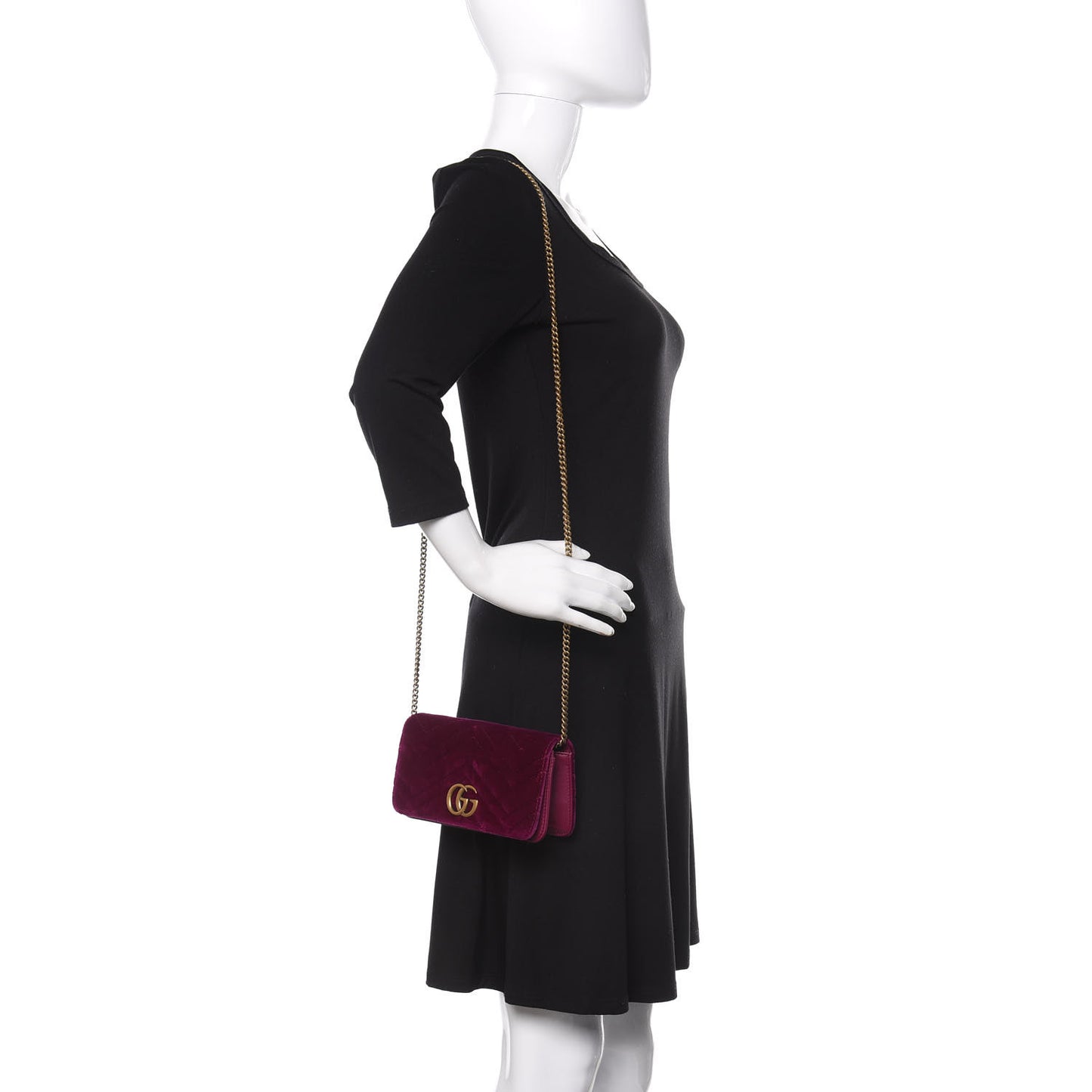 Velvet Matelasse GG Marmont Mini Bag Fuchsia Violet Cyclamen