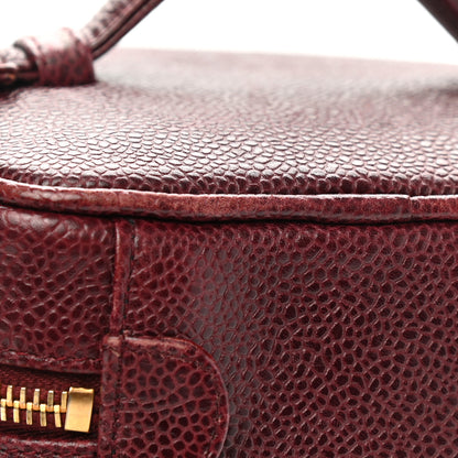 Chanel Caviar Vanity Cosmetic Case Burgundy 14 of 14