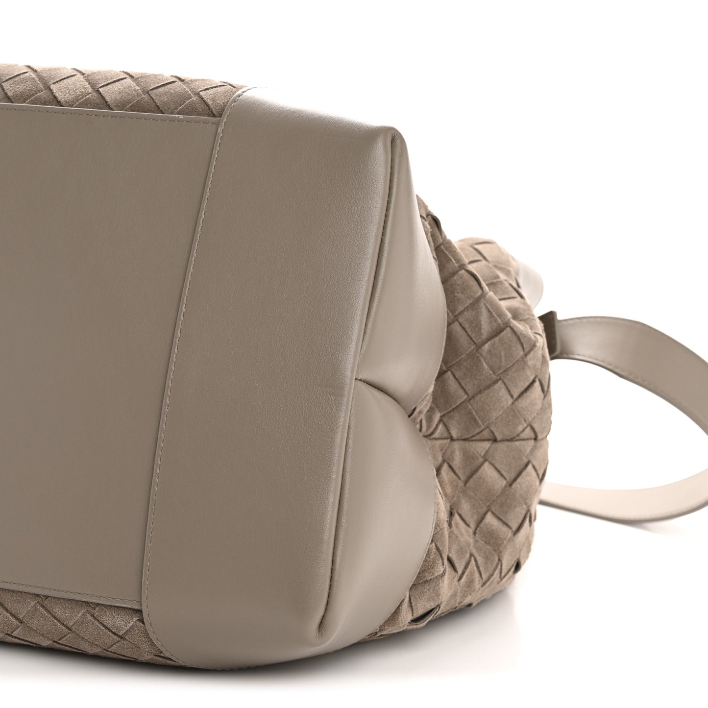 Suede Calfskin Intrecciato Andiamo Voyager Limestone