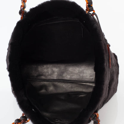 Chanel Orylag Rabbit Fur Tote Black 9 of 10