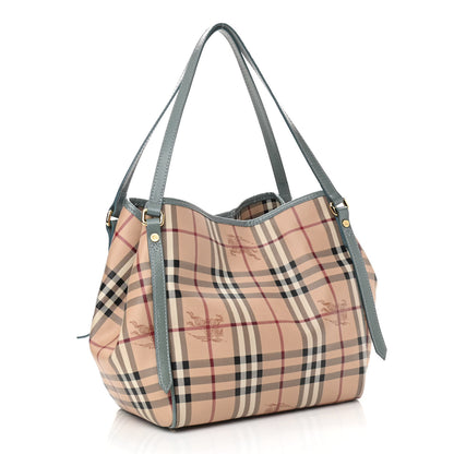Burberry Haymarket Check Small Canterbury Tote Eucalyptus Grey 3 of 10