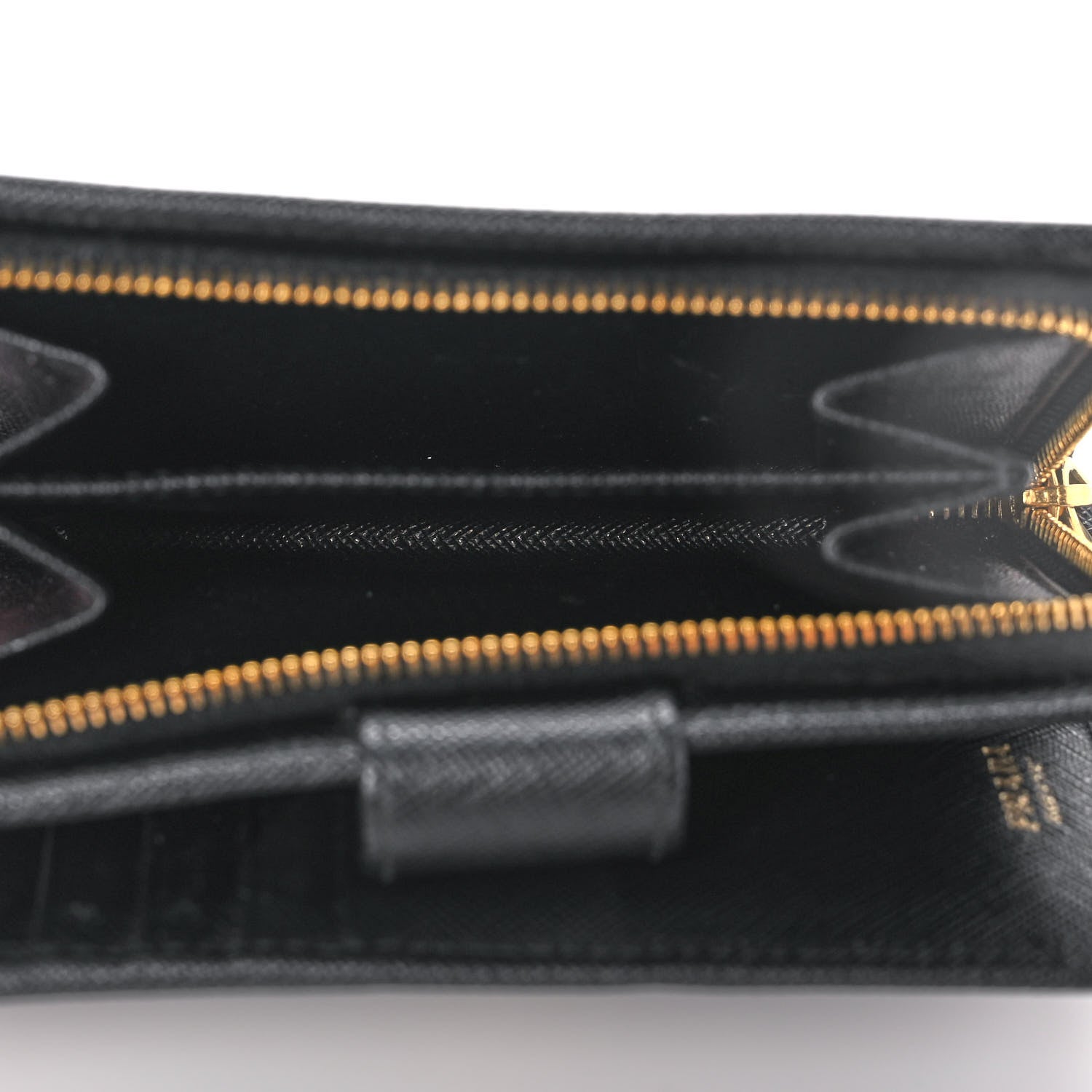 Prada Saffiano Metal Compact Wallet Black 6 of 11