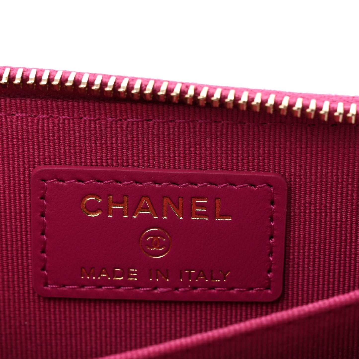 Caviar Quilted Zip Coin Purse Dark Pink