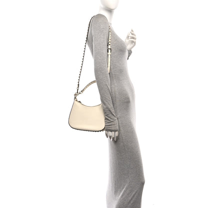 Valentino Garavani Grainy Calfskin Small Rockstud Hobo Ivory 2 of 9