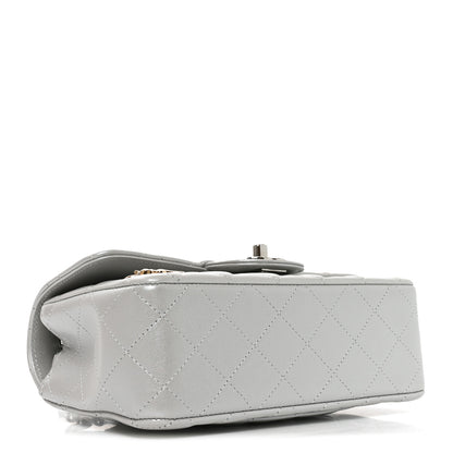 Chanel Metallic Lambskin Quilted Space Charms Mini Rectangular Flap Silver 4 of 10