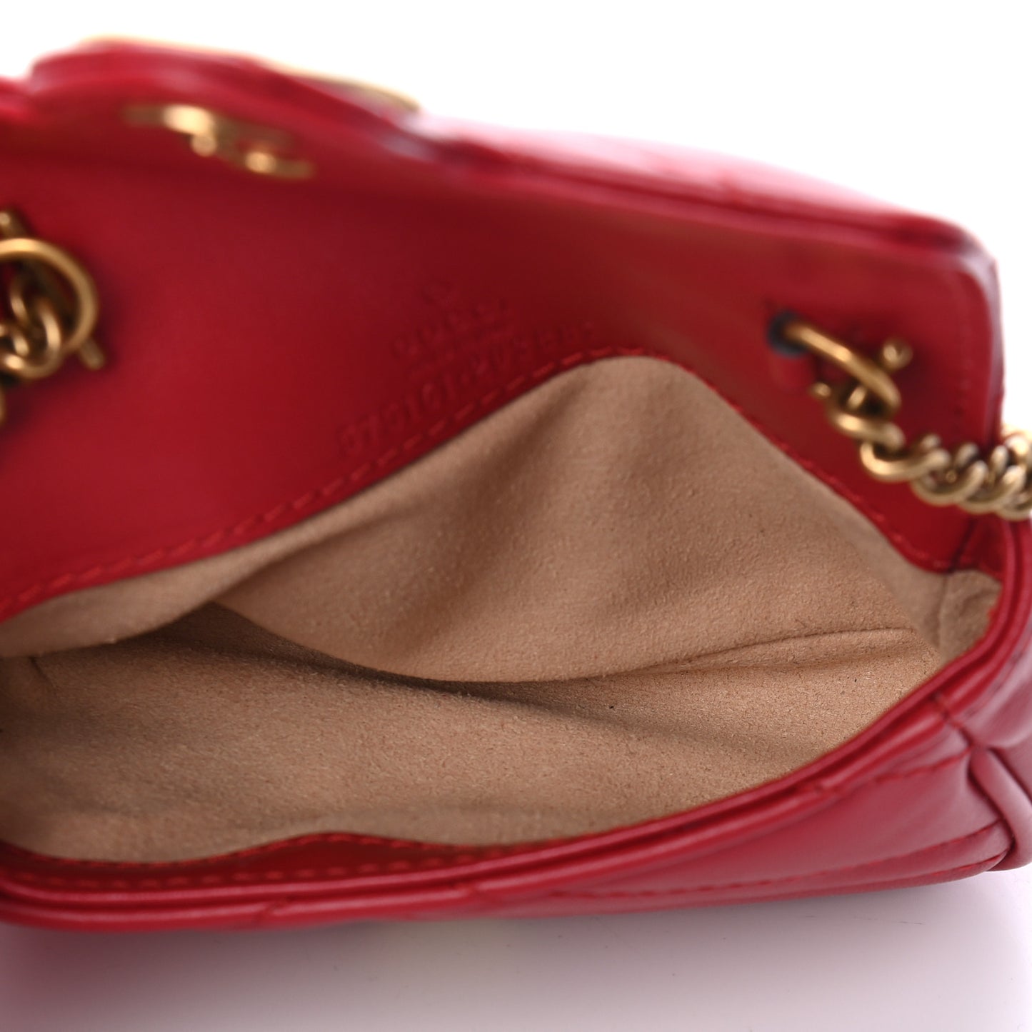 Calfskin Matelasse GG Marmont 2.0 Coin Purse On A Chain Hibiscus Red