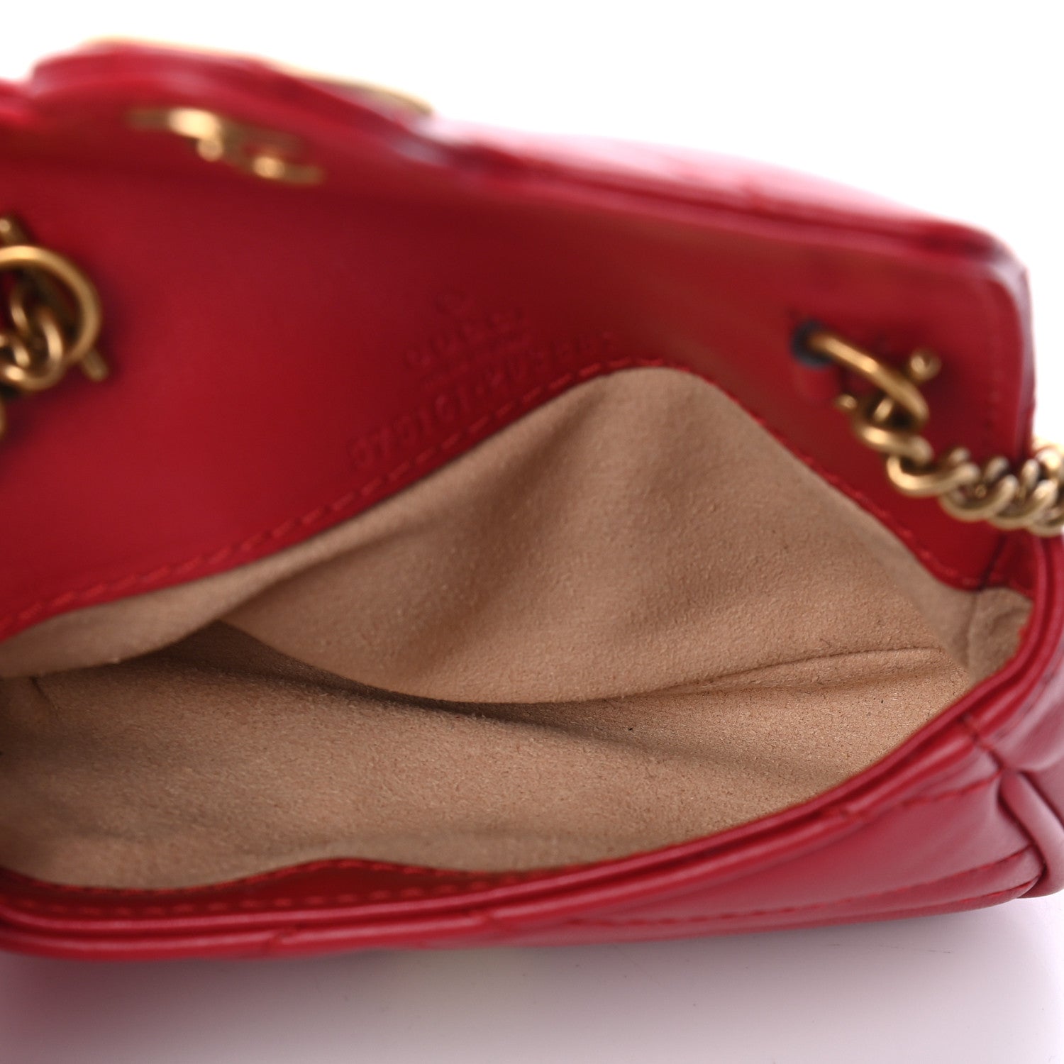 Gucci Calfskin Matelasse GG Marmont 2.0 Coin Purse On A Chain Hibiscus Red 5 of 8
