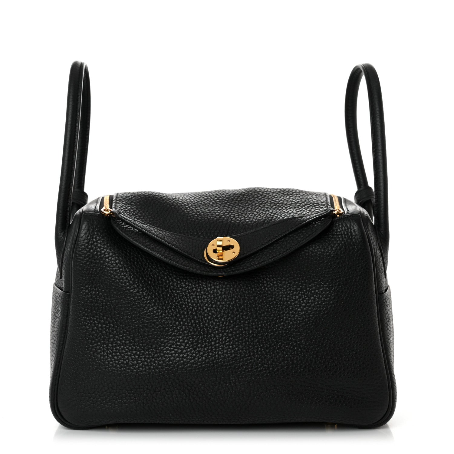 Hermes Taurillon Clemence Lindy 26 Black 1 of 12