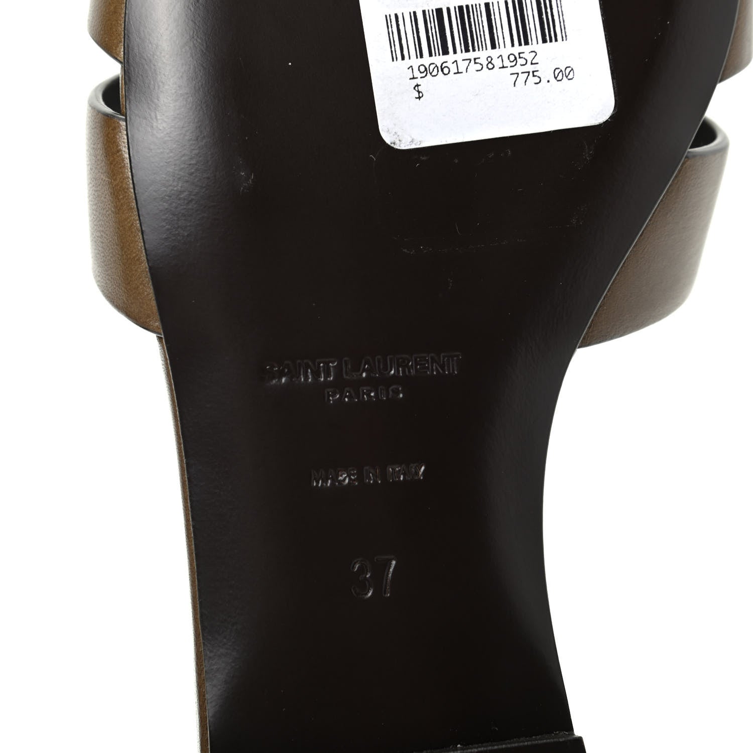 Saint Laurent Calfskin Nu Pied 05 Slide Sandals 37 Brown 9 of 11