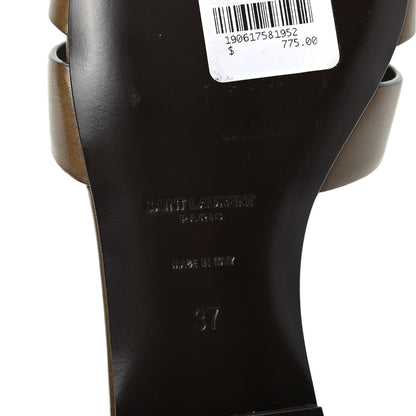 Saint Laurent Calfskin Nu Pied 05 Slide Sandals 37 Brown 9 of 11