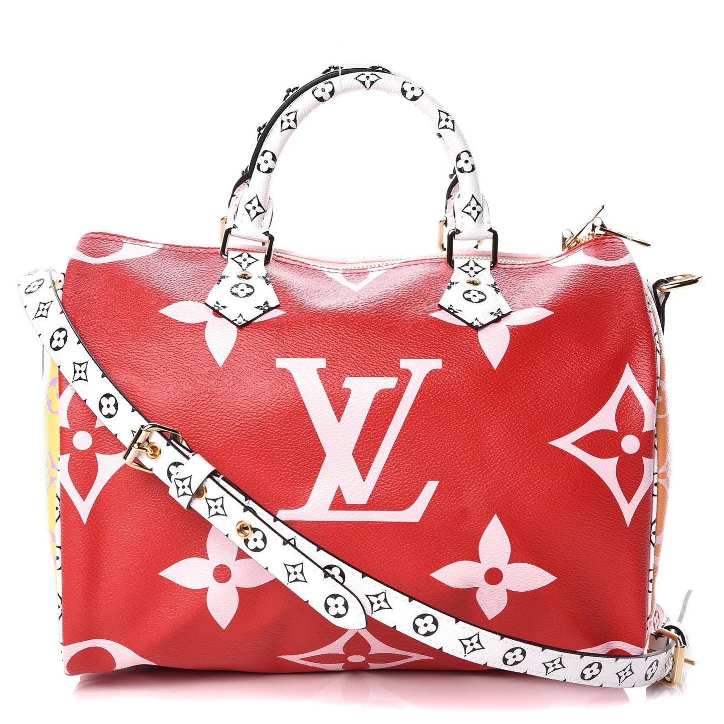 Monogram Giant Speedy Bandouliere 30 Rouge