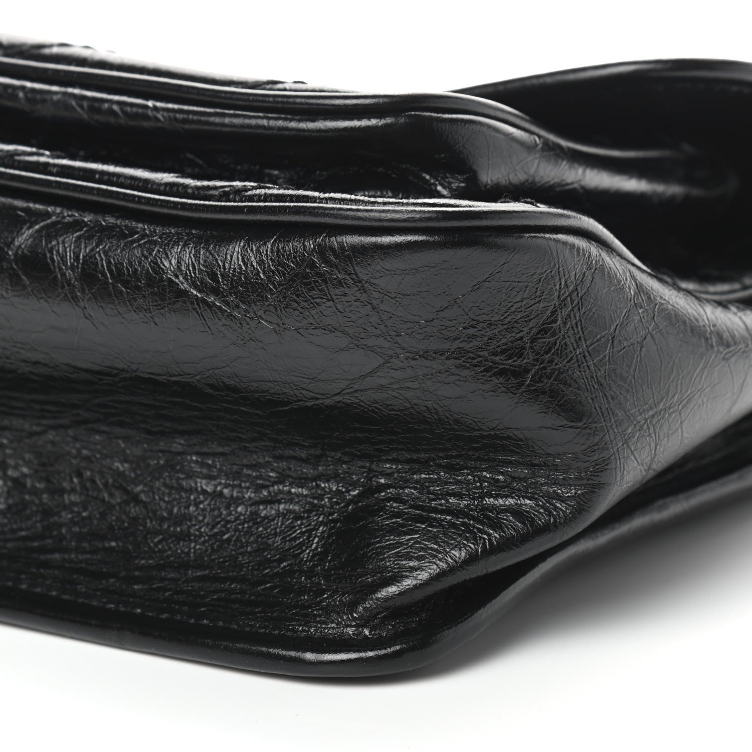 Saint Laurent Crinkled Calfskin Matelasse Monogram Medium Niki Chain Satchel Black 9 of 9