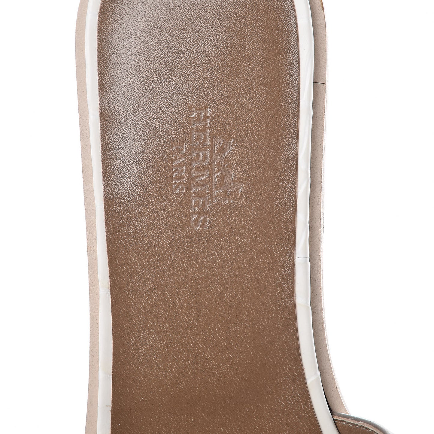 Matte Niloticus Crocodile Himalaya Oran Sandals 38 Blanc