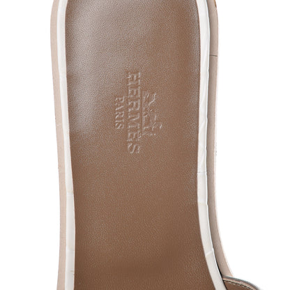 Hermes Matte Niloticus Crocodile Himalaya Oran Sandals 38 Blanc 7 of 8