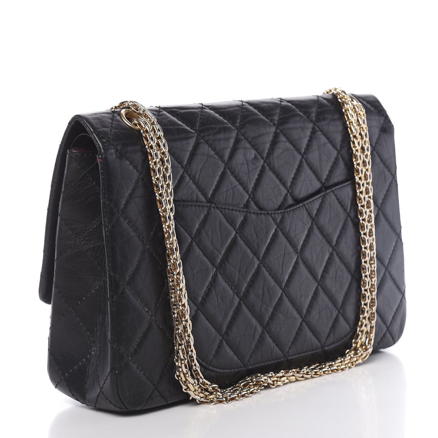 Aged Calfskin Quilted 2.55 Reissue 227 Flap Black
