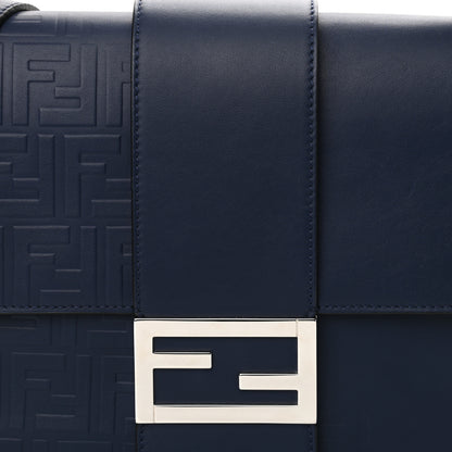 Fendi Vitello Grace FF Gradient Embossed Large Baguette Blueberry 7 of 9