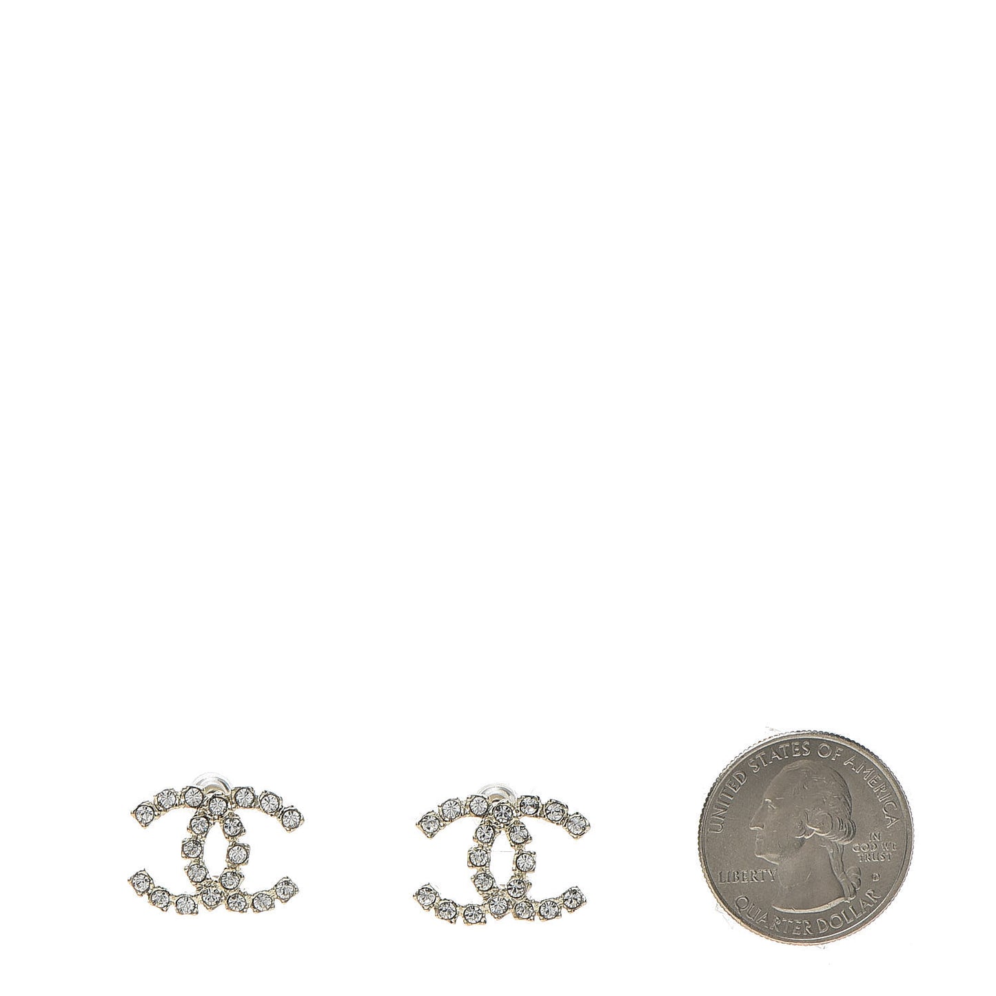 Crystal CC Earrings Light Gold