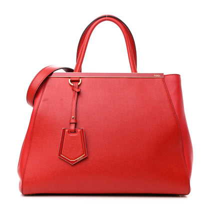 Fendi Vitello Elite Flamingo Regular 2Jours Tote Rosso Fiamma 1 of 14