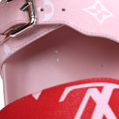 Louis Vuitton Monogram Giant Bom Dia Flat Mule Sandals 37.5 Rouge Rose 15 of 18