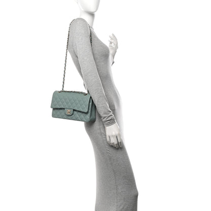 Chanel Caviar Quilted Medium Double Flap Light Blue 2 of 10