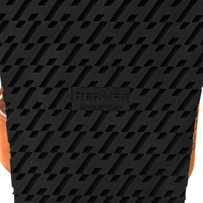 Hermes Suede Goatskin Womens Chypre Sandals 39 Naturel 6 of 9