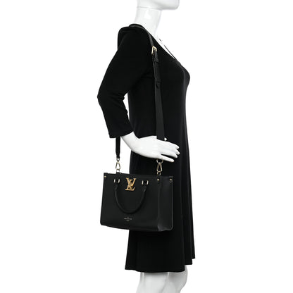 Louis Vuitton Calfskin Lock & Go Tote Black 2 of 11