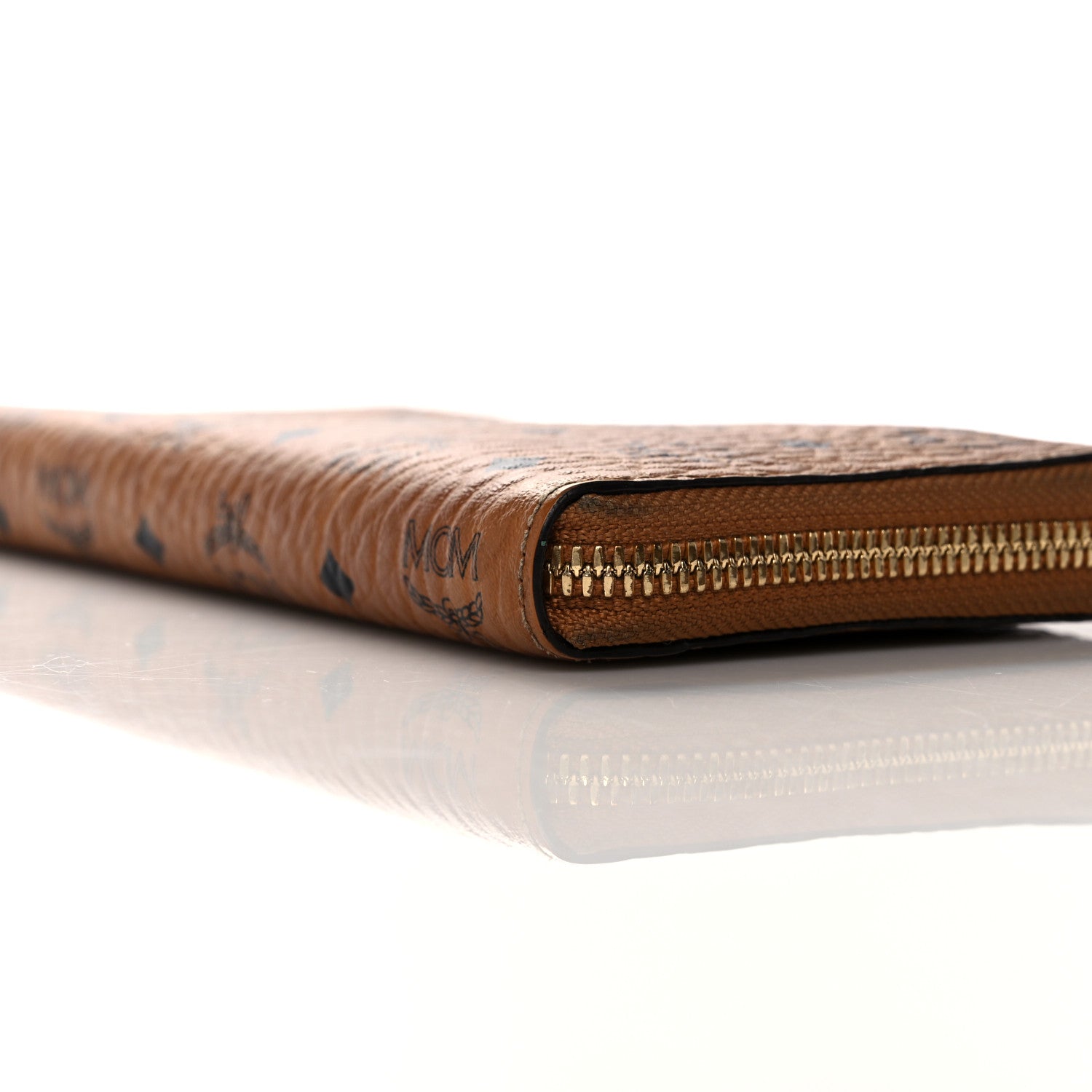 MCM Visetos Large Zip Around Wallet Cognac 9 of 14