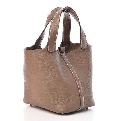 Hermes Taurillon Clemence Picotin Lock 18 PM Etoupe 3 of 11