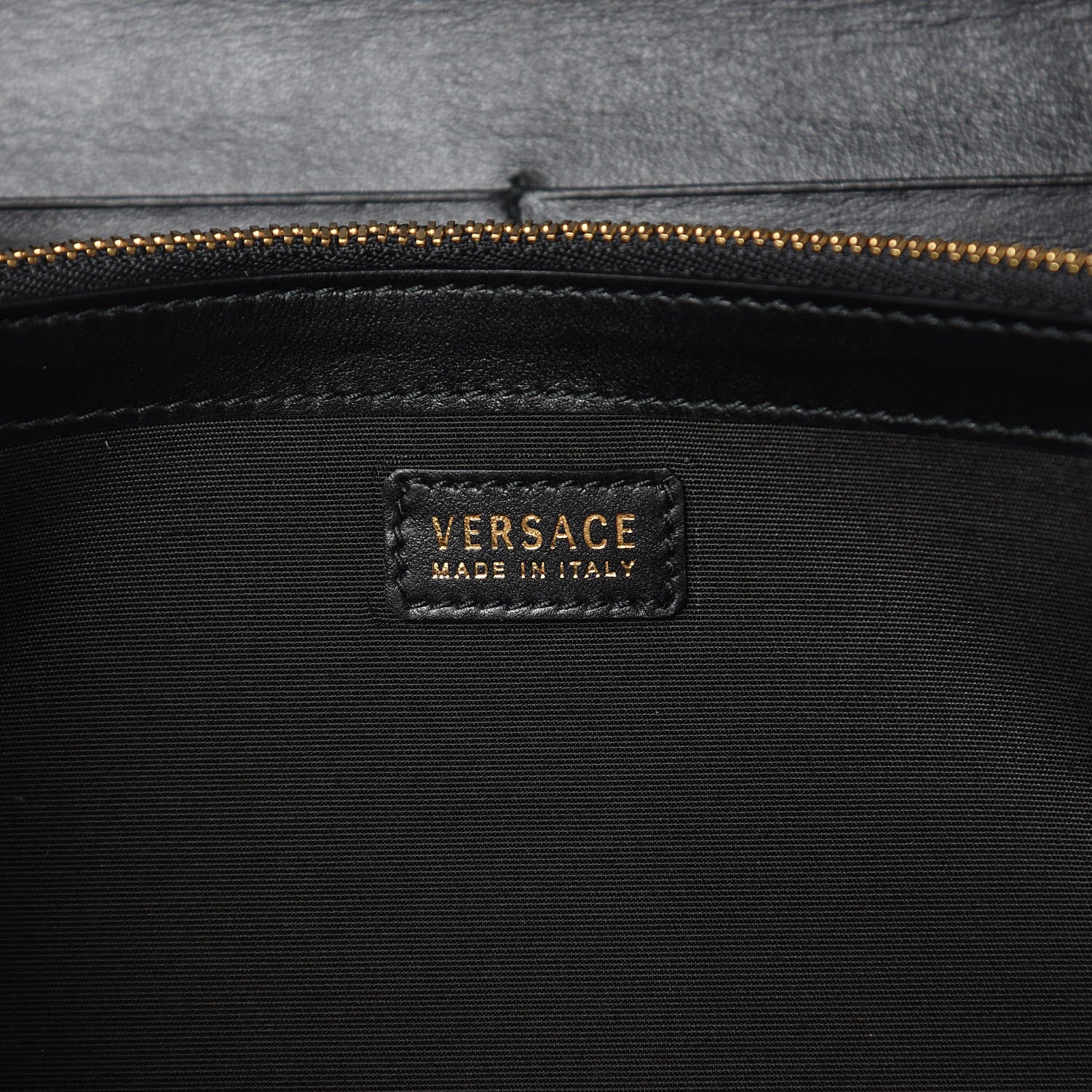 Versace Calfskin 90's Vintage Logo Chain Evening Bag Black White 6 of 9
