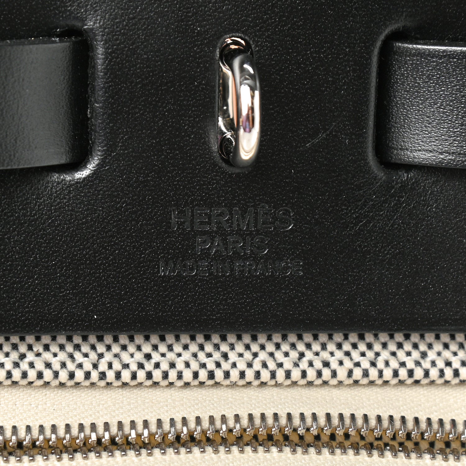 Hermes Vache Hunter Toile H Pegase Pop Herbag Zip Retourne 31 PM Bleu Indigo Ecru Black 7 of 11