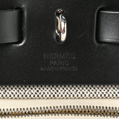 Hermes Vache Hunter Toile H Pegase Pop Herbag Zip Retourne 31 PM Bleu Indigo Ecru Black 7 of 11