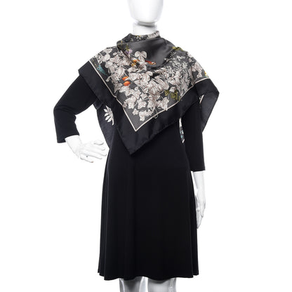 Gucci Silk Twill Wondergardenia Square Scarf Anthracite 2 of 4