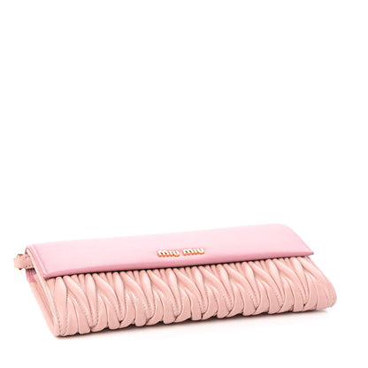 Miu Miu Nappa Matelasse Bicolor Wallet On Chain Loto Orchide 5 of 11