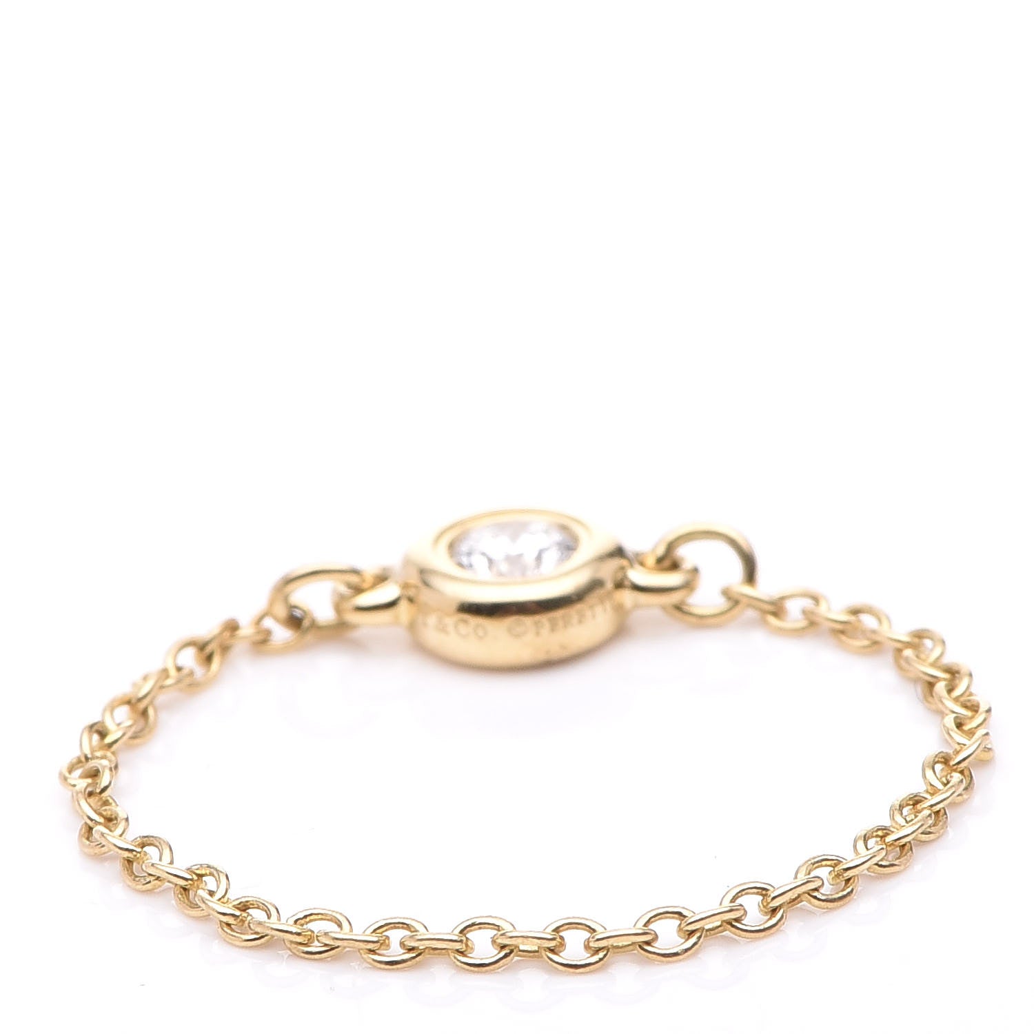 Tiffany 18K Yellow Gold Diamond .07ct Elsa Peretti Diamonds by the Yard Ring 50 5.5 3 of 6