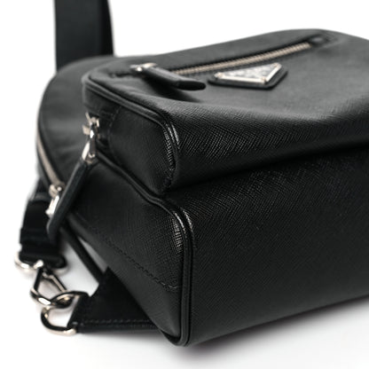 Prada Saffiano Sling Backpack Black 6 of 7