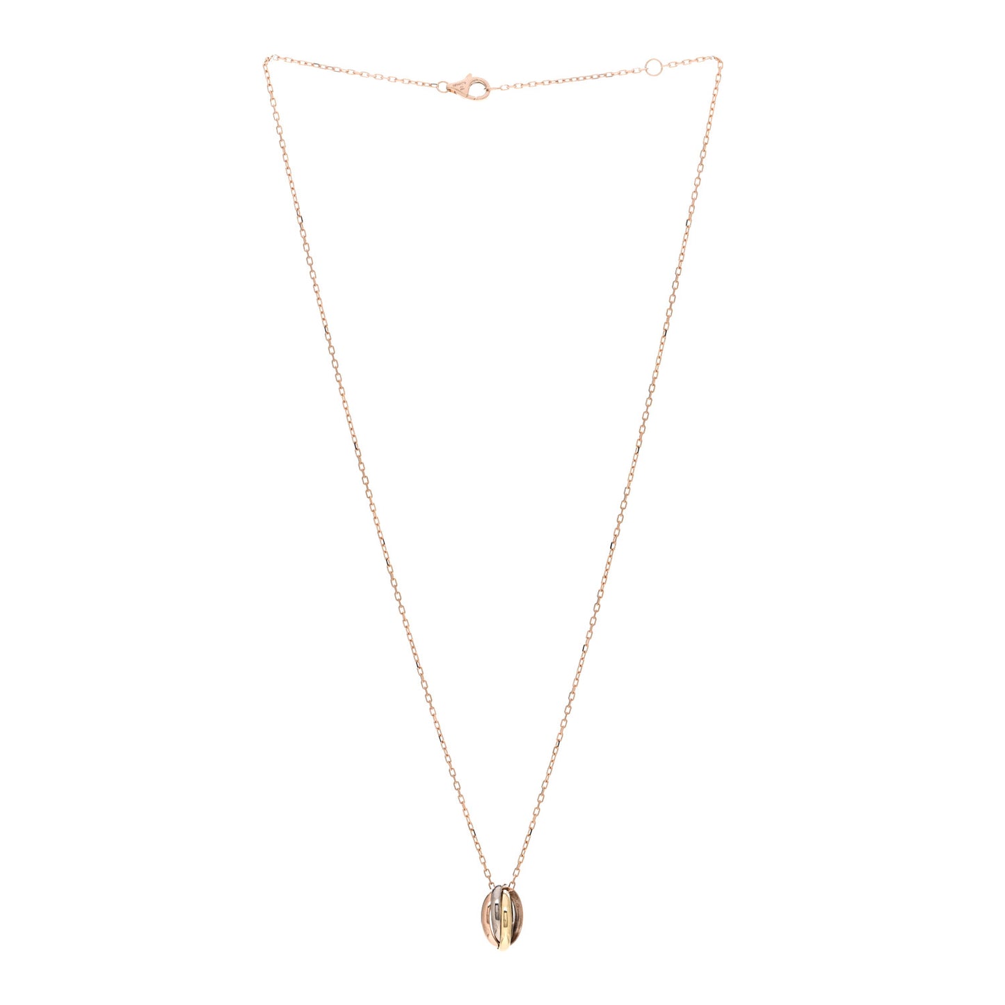 18K Pink Yellow White Gold Baby Trinity Pendant Necklace