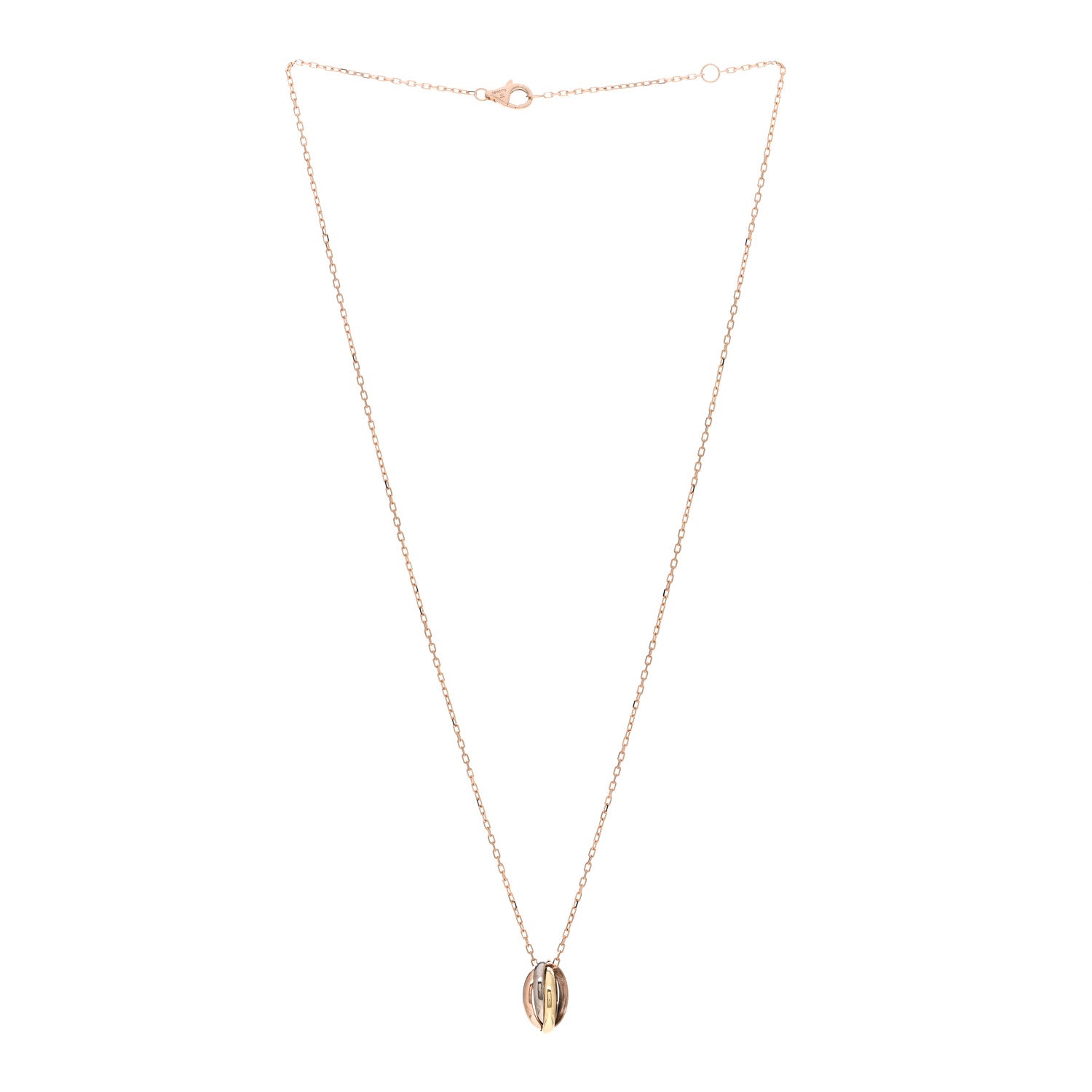 Cartier 18K Pink Yellow White Gold Baby Trinity Pendant Necklace 3 of 5