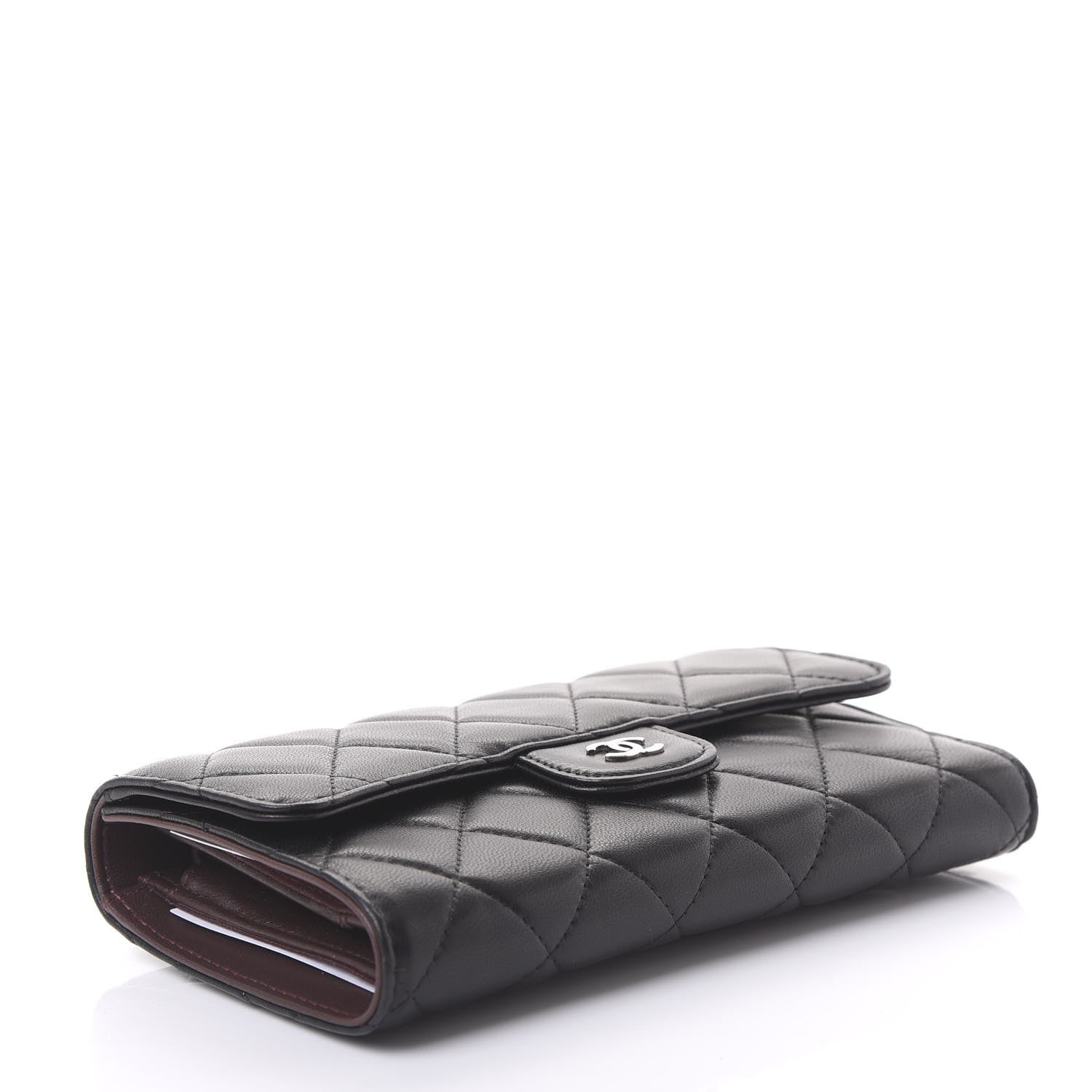 Chanel Lambskin Quilted Large Flap Wallet Black 4 of 11