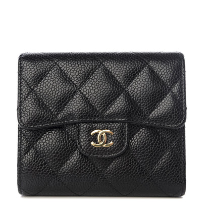 Chanel Caviar Quilted Compact Flap Wallet Black 1 of 9