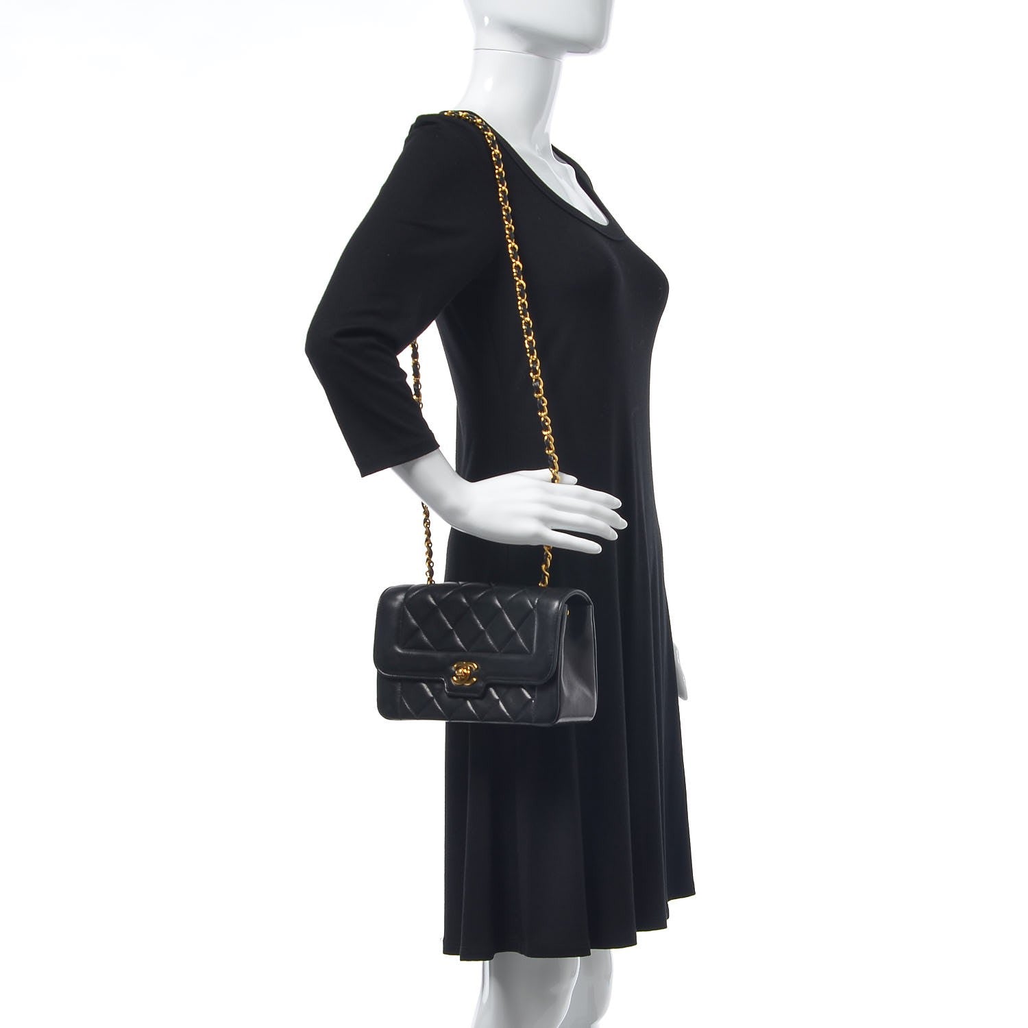 Chanel Lambskin Quilted Small Single Flap Black 2 of 8