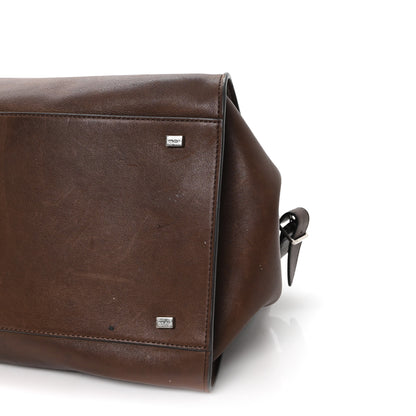 The Row Polished Saddle Calfskin Soft Margaux 15 Chestnut 9 of 10