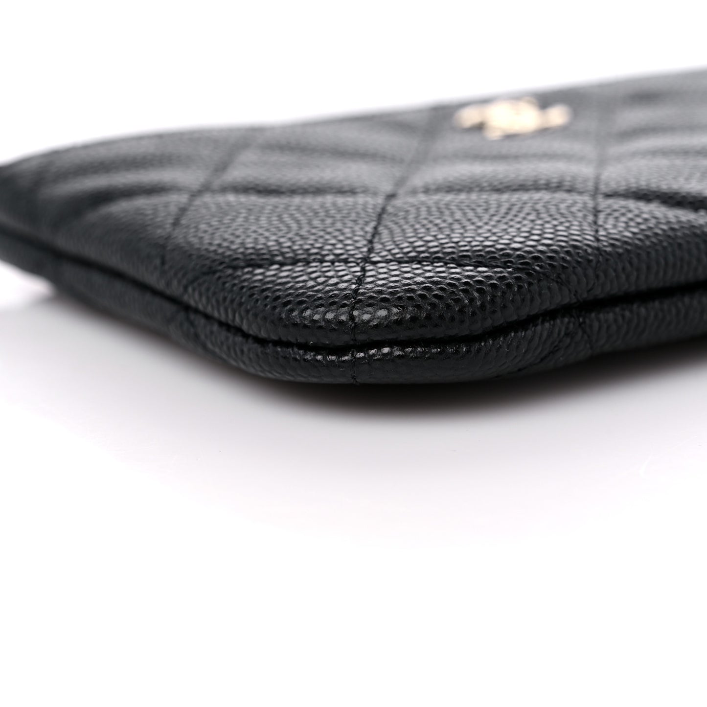 Caviar Quilted Small Cosmetic Case Black