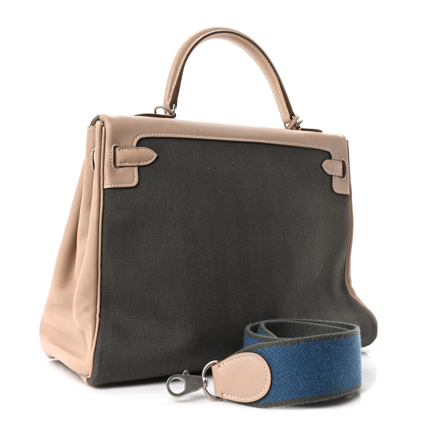 Hermes Toile Swift Kelly Retourne 32 Argile Vert De Gris 3 of 10