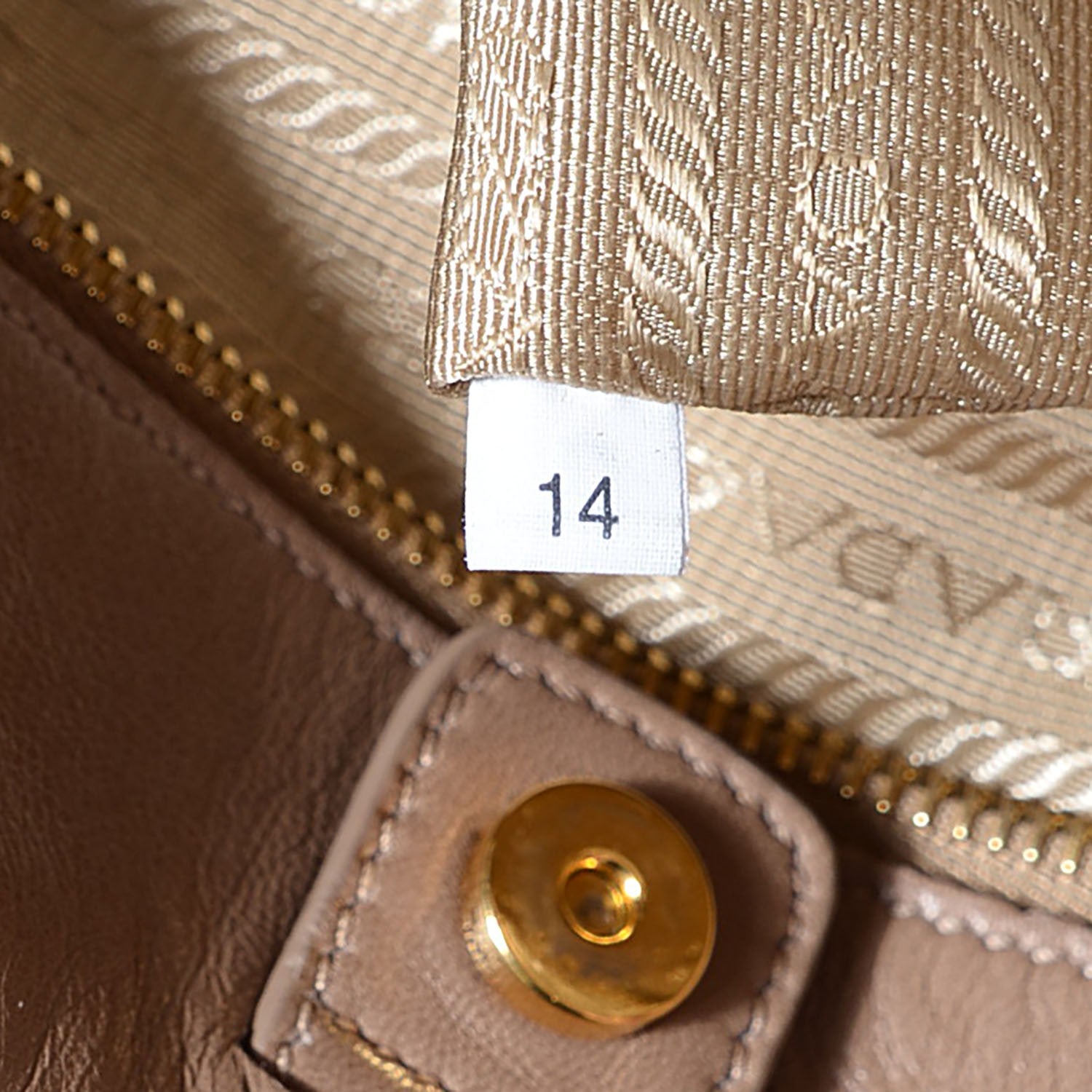 Prada Tessuto Nylon Gaufre Drawstring Tote Cammello 8 of 11