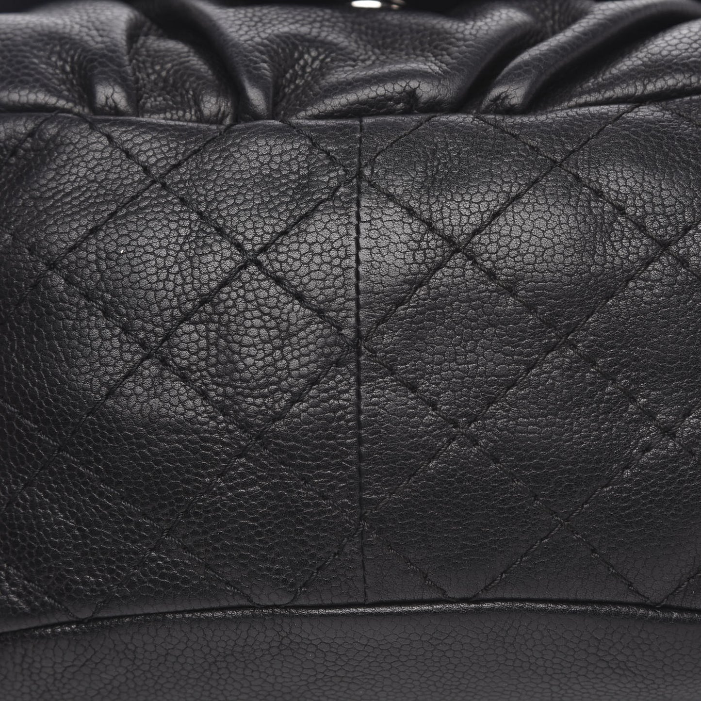 Caviar Half Moon Large Flap Black