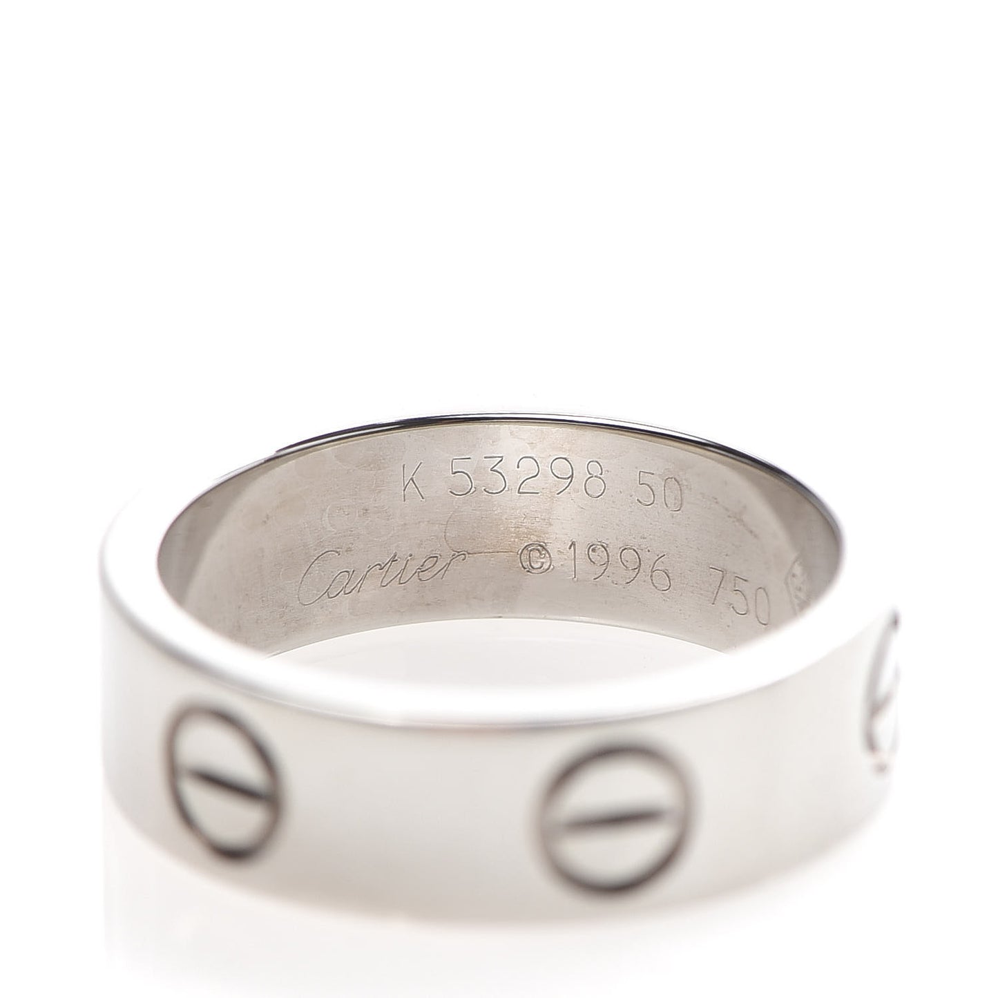 18K White Gold 5.5mm LOVE Ring 50 5.25
