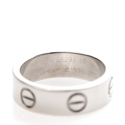 Cartier 18K White Gold 5.5mm LOVE Ring 50 5.25 4 of 4