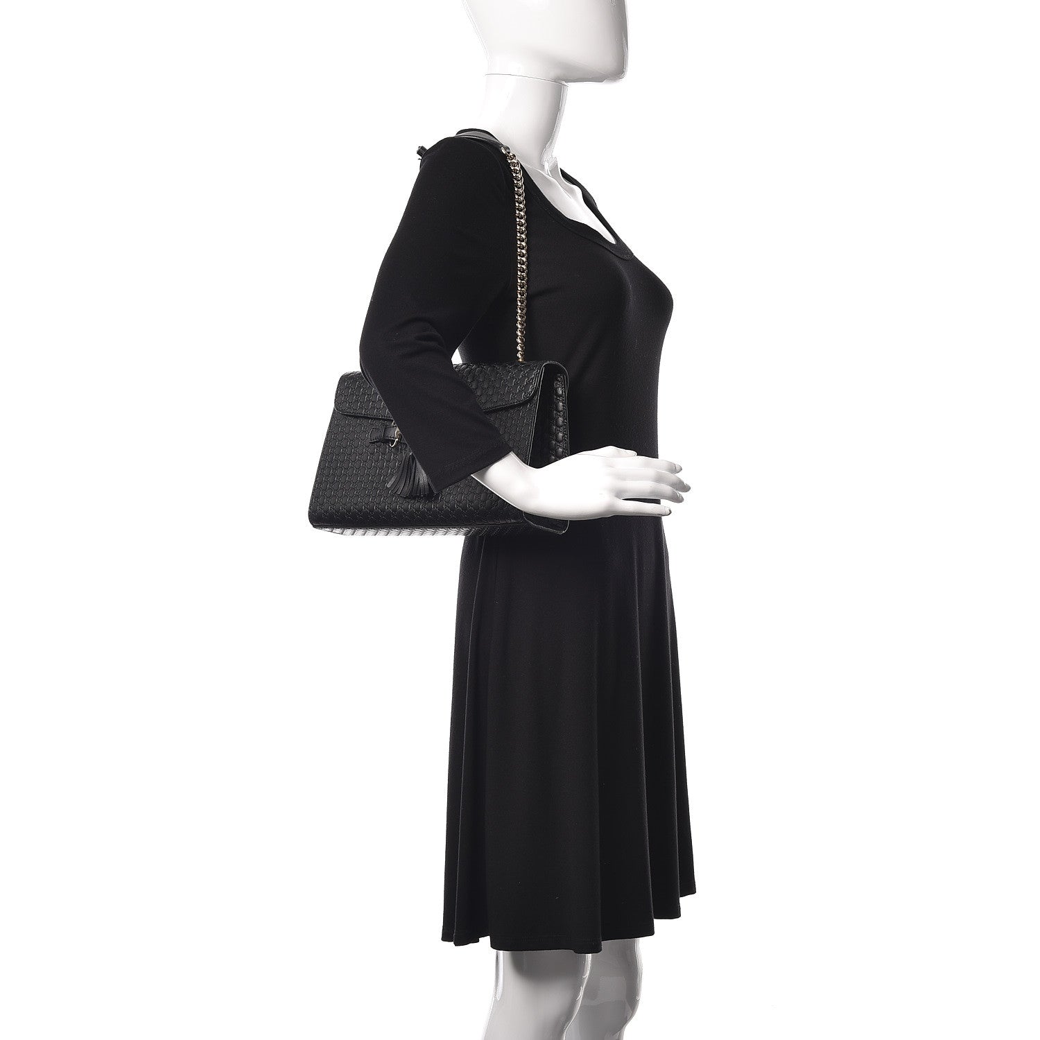 Gucci Microguccissima Medium Emily Chain Shoulder Bag Black 2 of 10