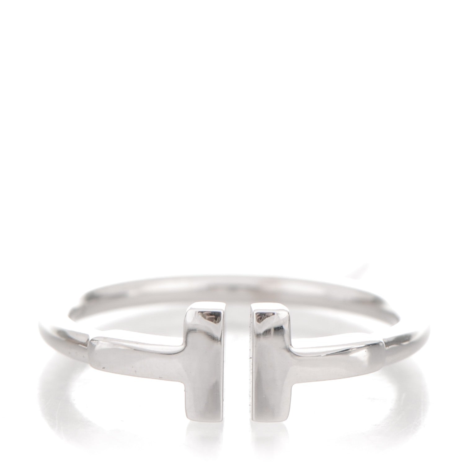 Tiffany 18K White Gold T Wire Ring 6.5 1 of 4
